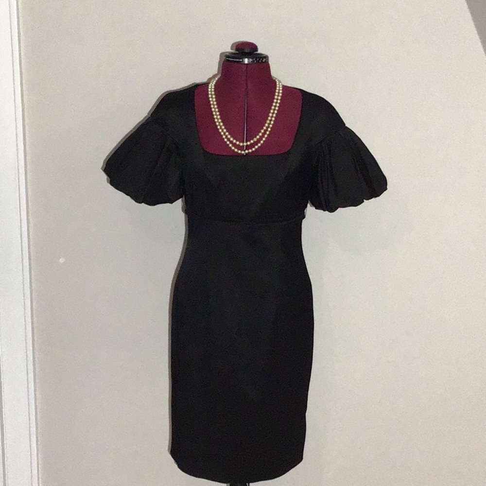 David Meister black Puff Sleeve Dress - Size 4